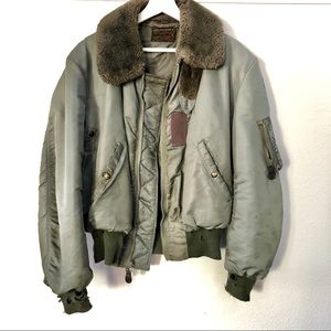 Vintage Air Force Distressed Bomber Jacket